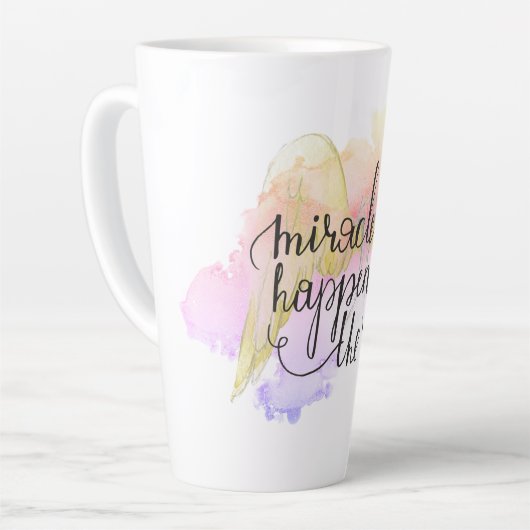 Miracles Happen Angel Wings Latte Mok (Linkerhoek)
