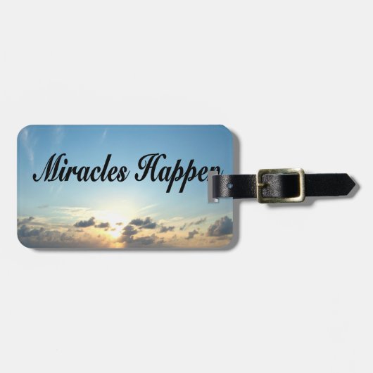 MIRACLES HAPPEN BAGAGELABEL (Voorkant horizontaal)