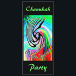 Miracles Happen Chanukah partijuitnodigingen Kaart<br><div class="desc">Er gebeuren wonderen. Een kleurrijk,  draaiend chanukiah (menorah) ontwerp voor Chanoeka. Een zwarte kangoeroe en de woorden "Miracles gebeuren" tegen een roerende,  heldere whirlpool van kleur. Een joods ontwerp voor Hanoekagiften.Aangepaste uitnodigingen - voeg enkel uw eigen informatie in de verstrekte ruimten toe.</div>