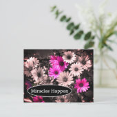 Miracles Happen Daisies Inspirerend Briefkaart (Staand voorkant)