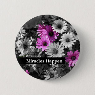 Miracles Happen Daisies Inspirerend Button