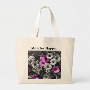 Miracles Happen Daisies Inspirerend Canvas tas