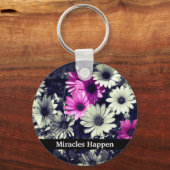 Miracles Happen Daisies Inspirerend Sleutelhanger (Achterkant)