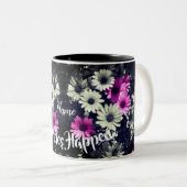Miracles Happen Daisies Inspirerend Tweekleurige Koffiemok (Voorkant rechts)