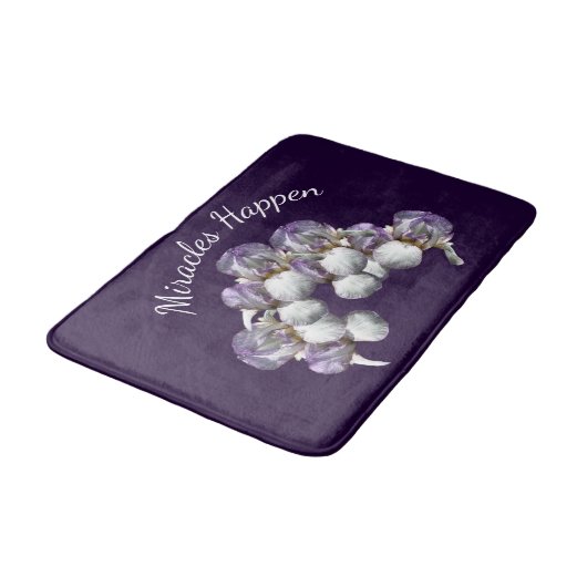 Miracles Happen Iris Flowers Inspirerend Badmat (Gekanteld)