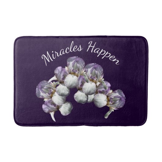 Miracles Happen Iris Flowers Inspirerend Badmat (Voorkant)