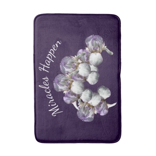 Miracles Happen Iris Flowers Inspirerend Badmat (Voorkant Verticaal)