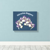 Miracles Happen Iris Flowers Inspirerend Canvas Afdruk (Insitu (Houten vloer))