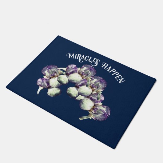Miracles Happen Iris Flowers Inspirerend Deurmat (Schuin)