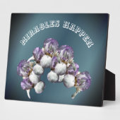 Miracles Happen Iris Flowers Inspirerend Fotoplaat (Zijkant)
