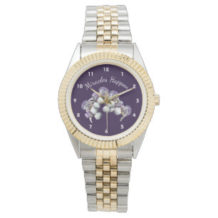 Miracles Happen Iris Flowers Inspirerend Horloge