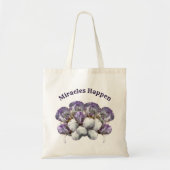Miracles Happen Iris Flowers Inspirerend Tote Bag (Voorkant)