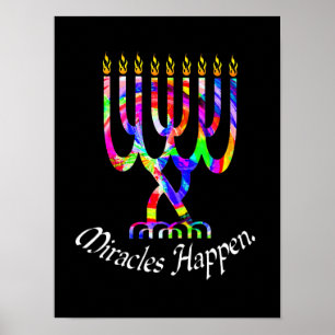Miracles Happen Menorah Poster