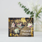 Miracles Happen Spring Blossom Inspirerend Post Briefkaart (Staand voorkant)