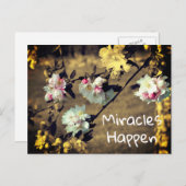Miracles Happen Spring Blossom Inspirerend Post Briefkaart (Voorkant / Achterkant)