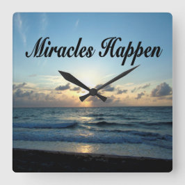 MIRACLES HAPPEN VIERKANTE KLOK