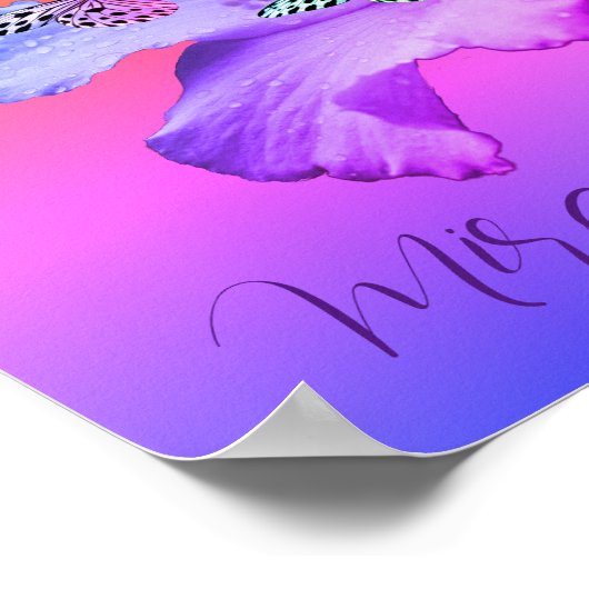 Miracles Hibiscus Butterflies Inspirerend Poster (Hoek)