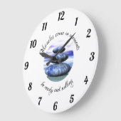 Miracles komen in momenten blauw en wit grote klok (Hoek)