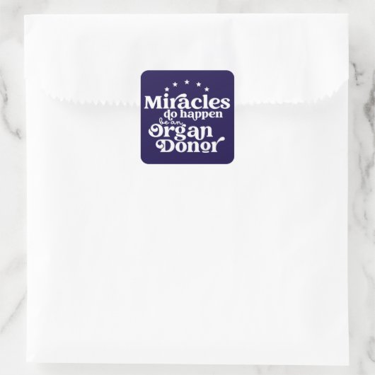 Miracles Organ Donor Awareness Vierkante Sticker (Tas)