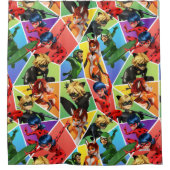 Miraculeus kleurrijk karakterpatroon douchegordijn (Voorkant)