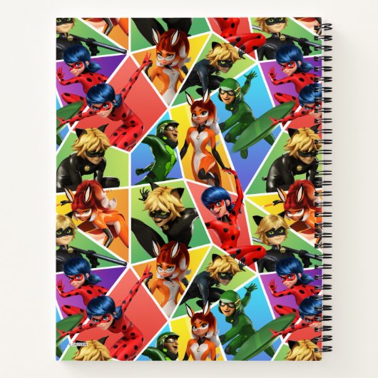 Miraculeus kleurrijk karakterpatroon notitieboek (Achterkant)