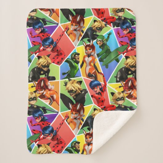 Miraculeus kleurrijk karakterpatroon sherpa deken (Voorkant)