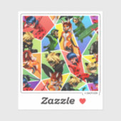 Miraculeus kleurrijk karakterpatroon sticker (Vel)