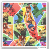 Miraculeus kleurrijk karakterpatroon sticker (Voorkant)