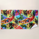 Miraculeus kleurrijk karakterpatroon strandlaken (Voorkant)