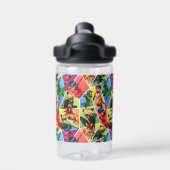 Miraculeus kleurrijk karakterpatroon waterfles (Achterkant)