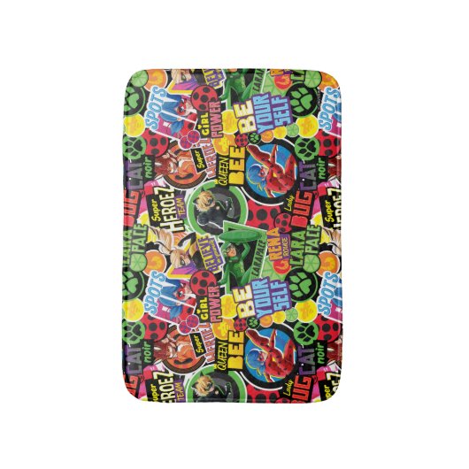 Miraculeus superheld karakters patroon badmat (Voorkant Verticaal)