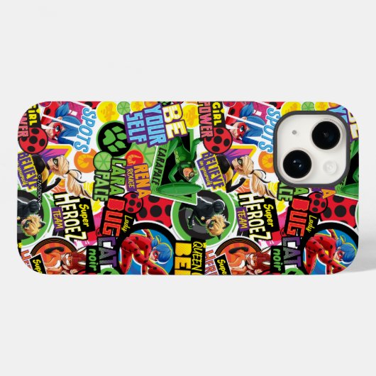 Miraculeus superheld karakters patroon Case-Mate iPhone case (Achterkant (horizontaal))