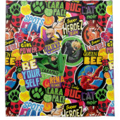 Miraculeus superheld karakters patroon douchegordijn (Voorkant)