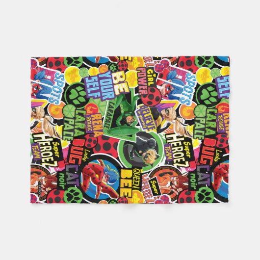 Miraculeus superheld karakters patroon fleece deken (Voorkant (Horizontaal))