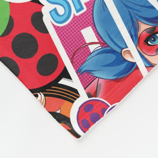 Miraculeus superheld karakters patroon fleece deken (Hoek)