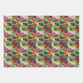 Miraculeus superheld karakters patroon inpakpapier vel (Voorkant 2)