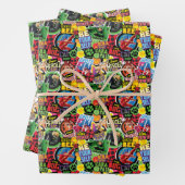 Miraculeus superheld karakters patroon inpakpapier vel (In situ)