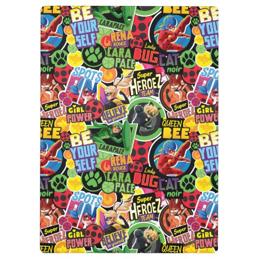 Miraculeus superheld karakters patroon klembord (Achterkant)