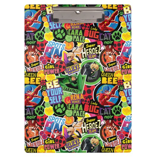 Miraculeus superheld karakters patroon klembord (Voorkant)