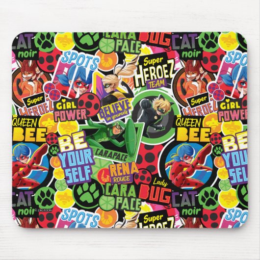 Miraculeus superheld karakters patroon muismat (Voorkant)