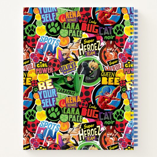 Miraculeus superheld karakters patroon notitieboek (Achterkant)