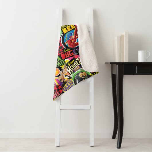 Miraculeus superheld karakters patroon sherpa deken (In situ)