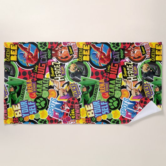 Miraculeus superheld karakters patroon strandlaken (Voorkant)