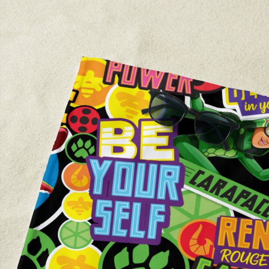 Miraculeus superheld karakters patroon strandlaken (In situ)