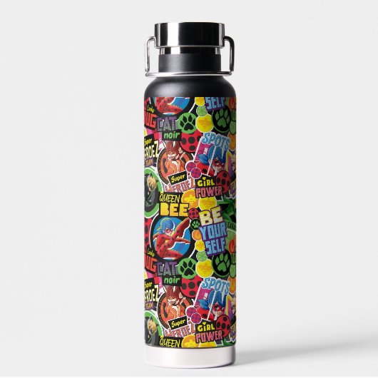 Miraculeus superheld karakters patroon waterfles (Achterkant)