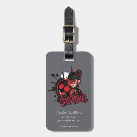 Miraculeuze omgekeerde Shadybug Character Graphic Bagagelabel (Voorkant verticaal)
