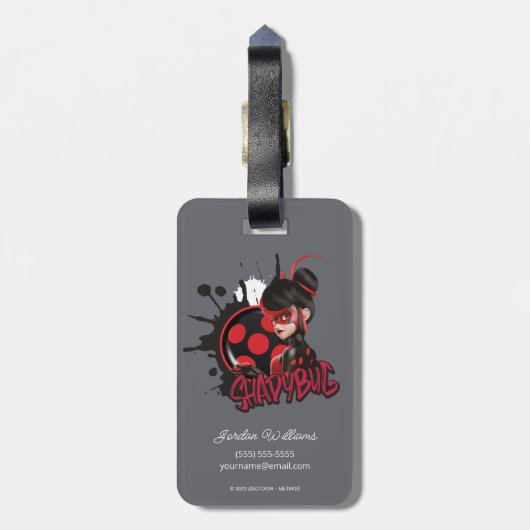 Miraculeuze omgekeerde Shadybug Character Graphic Bagagelabel (Achterkant verticaal)
