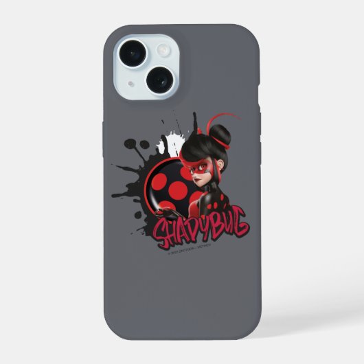 Miraculeuze omgekeerde Shadybug Character Graphic iPhone 15 Case (Achterkant)