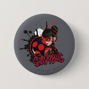 Miraculeuze omgekeerde Shadybug Character Graphic Ronde Button 5,7 Cm