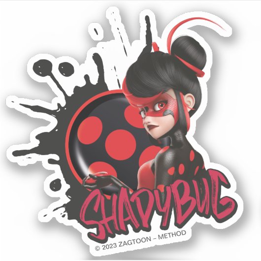 Miraculeuze omgekeerde Shadybug Character Graphic Sticker (Voorkant)